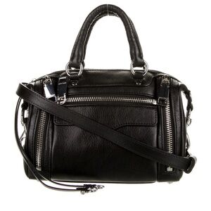 Rebecca Minkoff Leather M.A.B Bittie Handle Bag in black leather